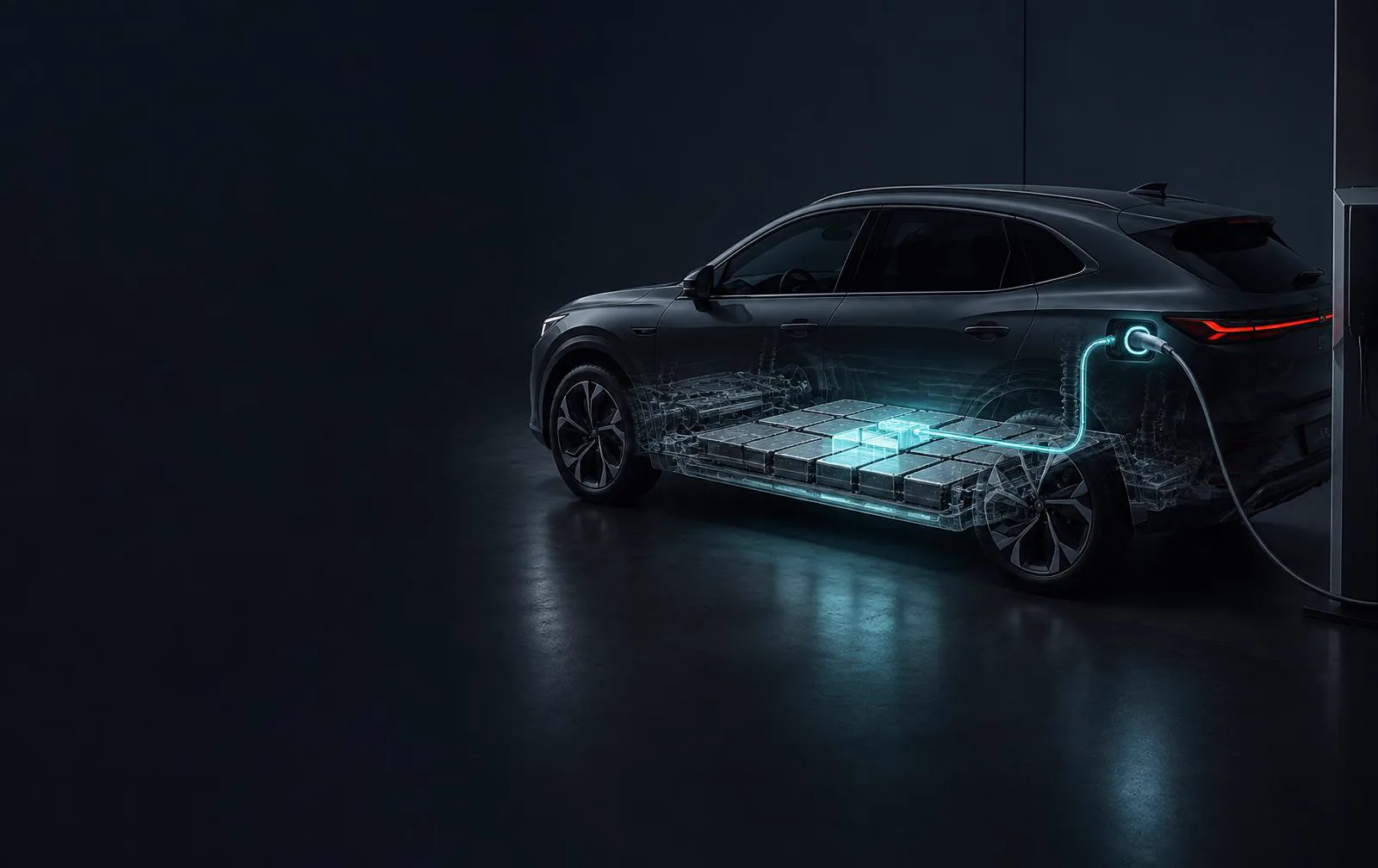 Nowoczesny samochód elektryczny podczas mobilnej diagnostyki